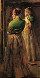 Girl with a Green Shawl - Joseph de Camp reproduction oil painting