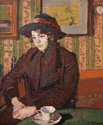 Girl with a Tea Cup c1914 - Harold Gilman reproduction oil painting