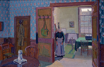 Interior with Mrs Mounter c1916 - Harold Gilman reproduction oil painting