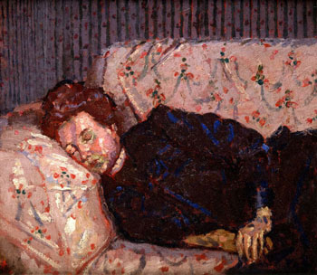Lady on a Sofa 1910 - Harold Gilman reproduction oil painting