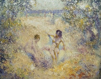 Nude in a Sandy Cove - William Henry Clapp reproduction oil painting