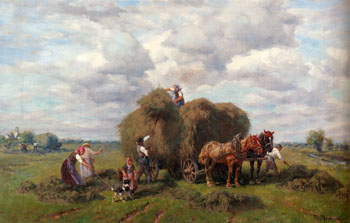 The Hay Harvest - Desire Thomassin reproduction oil painting