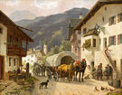 Rest at Midday in an Alpine Village - Desire Thomassin reproduction oil painting