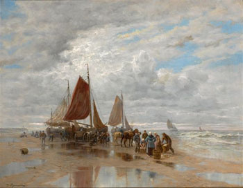 Unloading the Catch - Desire Thomassin reproduction oil painting