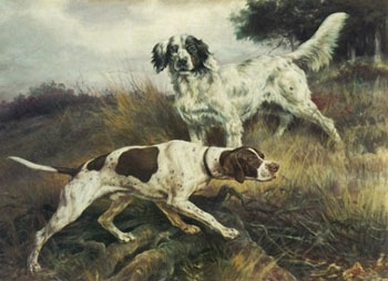 A Pointer and English Setter - Edmund Henry Osthaus reproduction oil painting