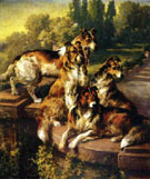 Collie Dogs in Formal Garden - Edmund Henry Osthaus reproduction oil painting