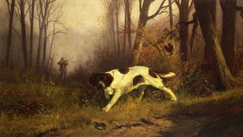 Dog with Hunter - Edmund Henry Osthaus reproduction oil painting