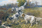 English Setters at a Stream - Edmund Henry Osthaus reproduction oil painting
