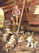 Feeding the Dogs Saint Bernards - Edmund Henry Osthaus reproduction oil painting