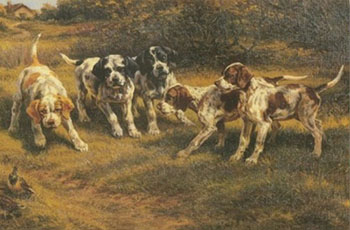 Five Pointer Puppies - Edmund Henry Osthaus reproduction oil painting
