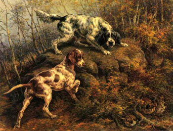 Pointer Setter and Grouse - Edmund Henry Osthaus reproduction oil painting