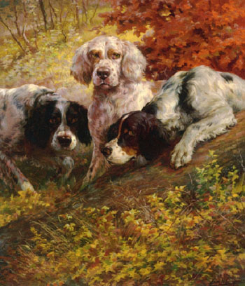 Three Setters on the Scent - Edmund Henry Osthaus reproduction oil painting