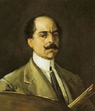 Self Portrait of Eugenio Lucas Villamil Light Suit 1910 - Eugenio Lucas Villamil reproduction oil painting