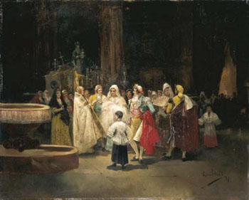 The Baptism 1899 - Eugenio Lucas Villamil reproduction oil painting