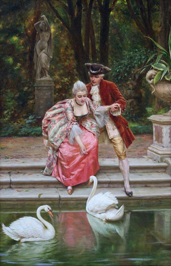 Feeding the Swans - Frederic Soulacroix reproduction oil painting