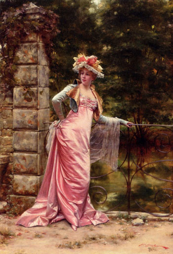 In the Garden - Frederic Soulacroix reproduction oil painting
