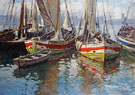 Harbour Scene - Gaetano Esposito reproduction oil painting