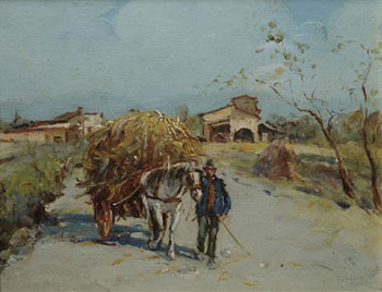 Il Carro del Fieno - Gaetano Esposito reproduction oil painting