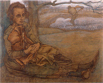 Resting Woman with Child 1898 - Jan Toorop reproduction oil painting