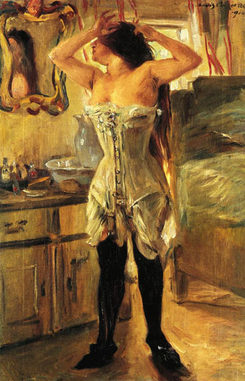 In a Corset 1910 - Lovis Corinth reproduction oil painting