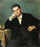 Portrait of Franz Heinrich Corinth with a Glass of Wine 1883 - Lovis Corinth reproduction oil painting