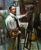 Self Portrait in the Studio - Lovis Corinth