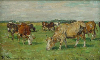 Kueh Auf Der Weide - Karl Stuhlmuller reproduction oil painting