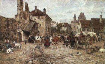 Market Day - Karl Stuhlmuller reproduction oil painting