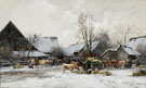 Winterlicher Viehmarkt In Bayern - Karl Stuhlmuller reproduction oil painting