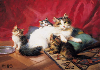 A Cosy Family - Leon Charles Huber reproduction oil painting