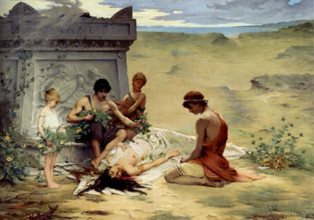 Death of Polyxena 1882 - Paul Francois Quinsac reproduction oil painting