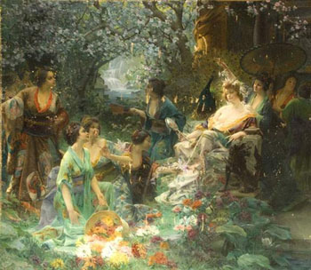 Scene Japonisante 1895 - Paul Francois Quinsac reproduction oil painting