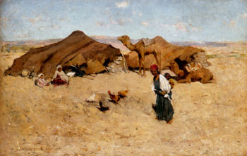 Arab Encampment Biskra 1887 - Willard Leroy Metcalfe reproduction oil painting