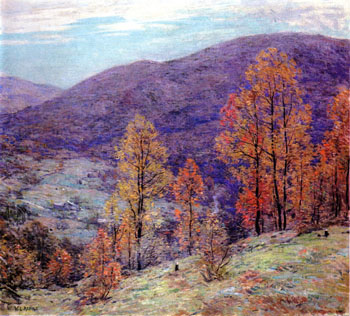 Autumn Glory - Willard Leroy Metcalfe reproduction oil painting