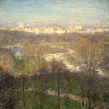 Early Spring Afternoon Central Park 1911 - Willard Leroy Metcalfe reproduction oil painting