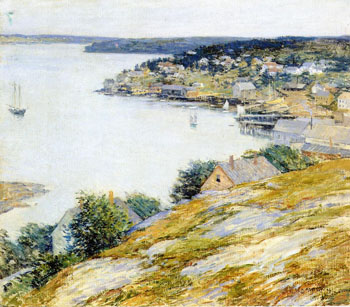 East Boothbay Harbor 1904 - Willard Leroy Metcalfe reproduction oil painting