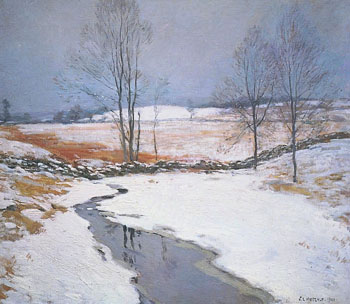 The First Snow 1906 - Willard Leroy Metcalfe reproduction oil painting