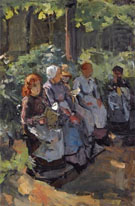 A Sunny Moment in the Park Amsterdam - Isaac Israels reproduction oil painting