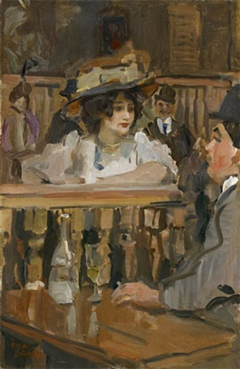 Au Cafe c1905 - Isaac Israels reproduction oil painting