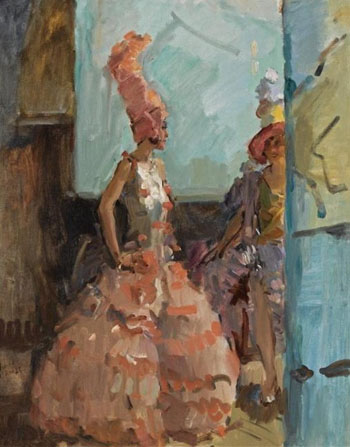 Revue Girls in the Scala Theatre the Hague - Isaac Israels reproduction oil painting