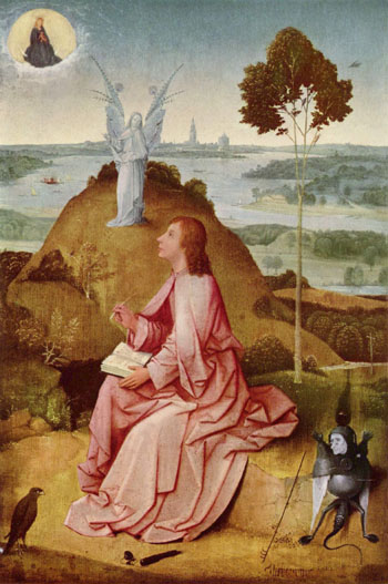 Saint John the Evangelist on Patmos - Hieronymus Bosch reproduction oil painting