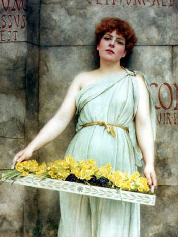 A Flower Seller 1896 - John William Godward reproduction oil painting