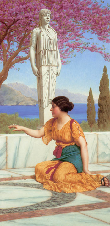 Ancient Pastimes 1916 - John William Godward reproduction oil painting