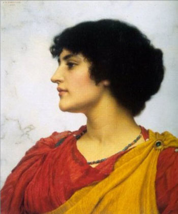 An Italian Girls Head 1902 - John William Godward reproduction oil painting