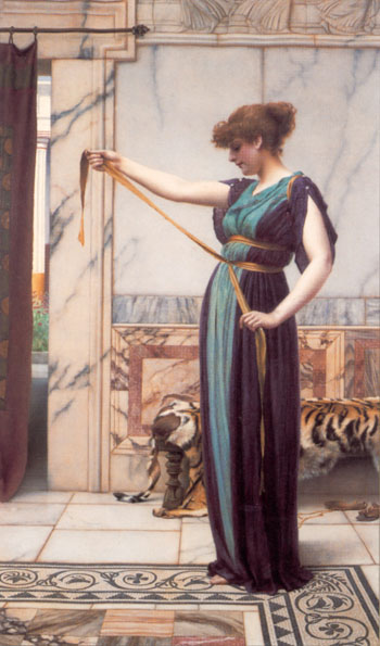 A Pompeian Lady 1891 - John William Godward reproduction oil painting