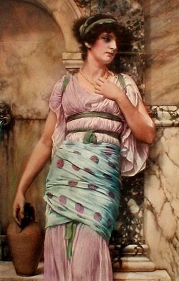 At the Fountain - John William Godward reproduction oil painting