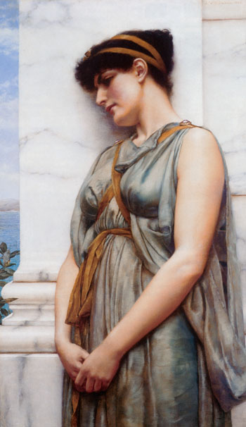 Grecian Reverie 1889 - John William Godward reproduction oil painting