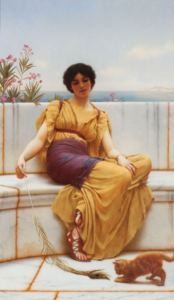 Idleness 1900 - John William Godward reproduction oil painting