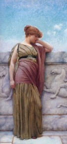 Leaning on the Balcony 1892 - John William Godward reproduction oil painting