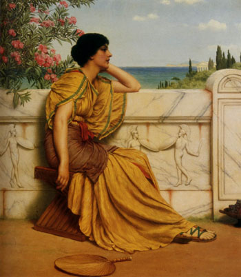 Leisure Hours 1905 - John William Godward reproduction oil painting
